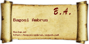 Bagosi Ambrus névjegykártya