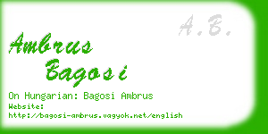 ambrus bagosi business card